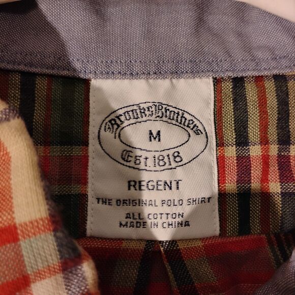 Brooks Brothers shirt mens M Medium multicolor plaid Regent long sleeve dress - Picture 6 of 7